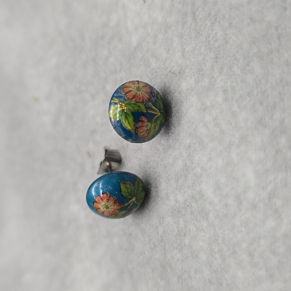 Hand Painted Floral Earrings